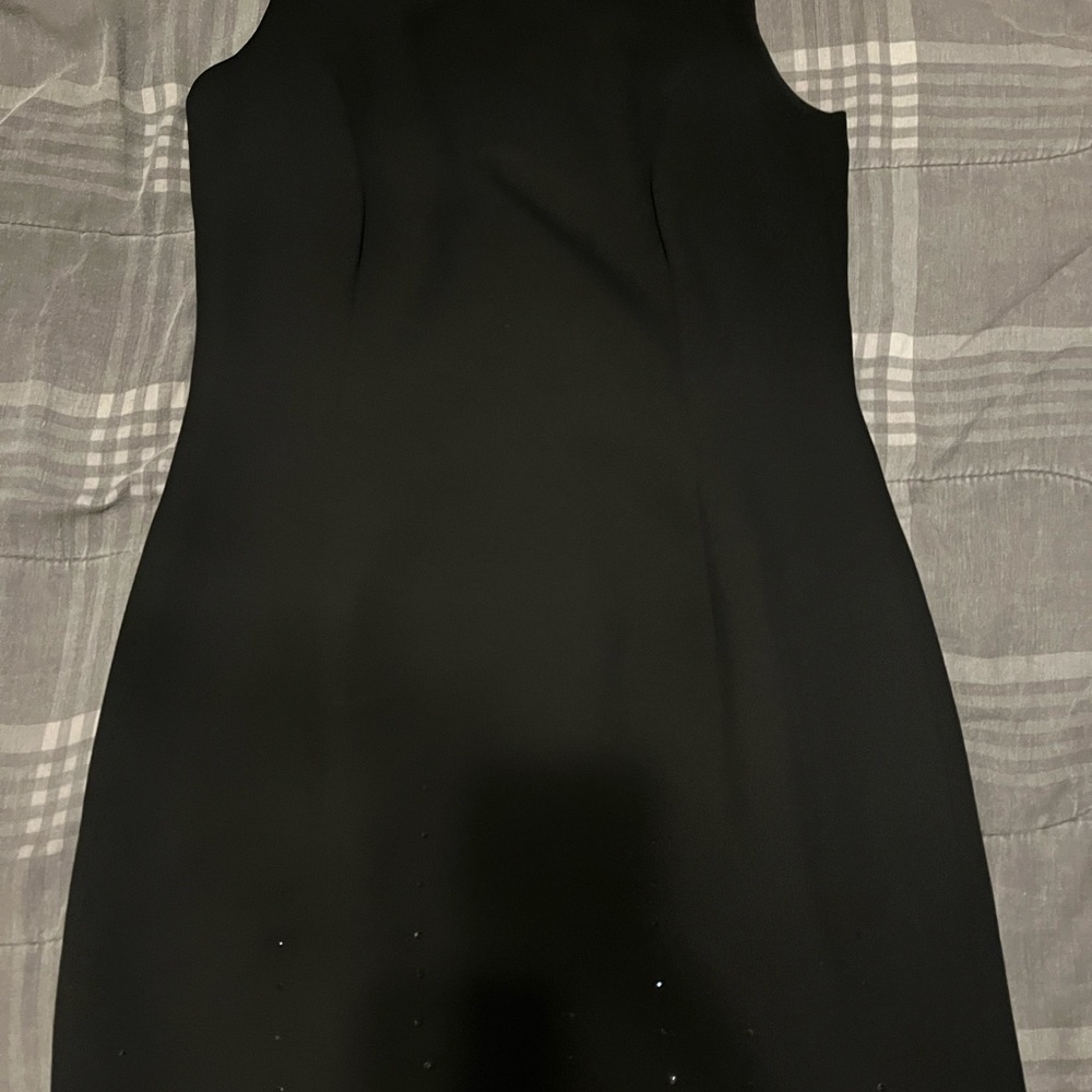 Jones New York Black Halter Sheath Midi Dress